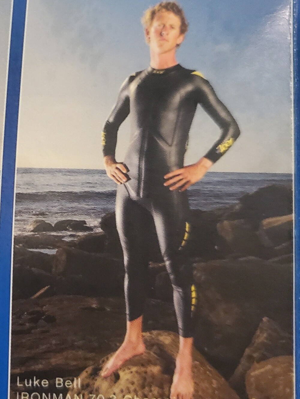 Zoot Men's Black Wetsuit with Yellow Accents